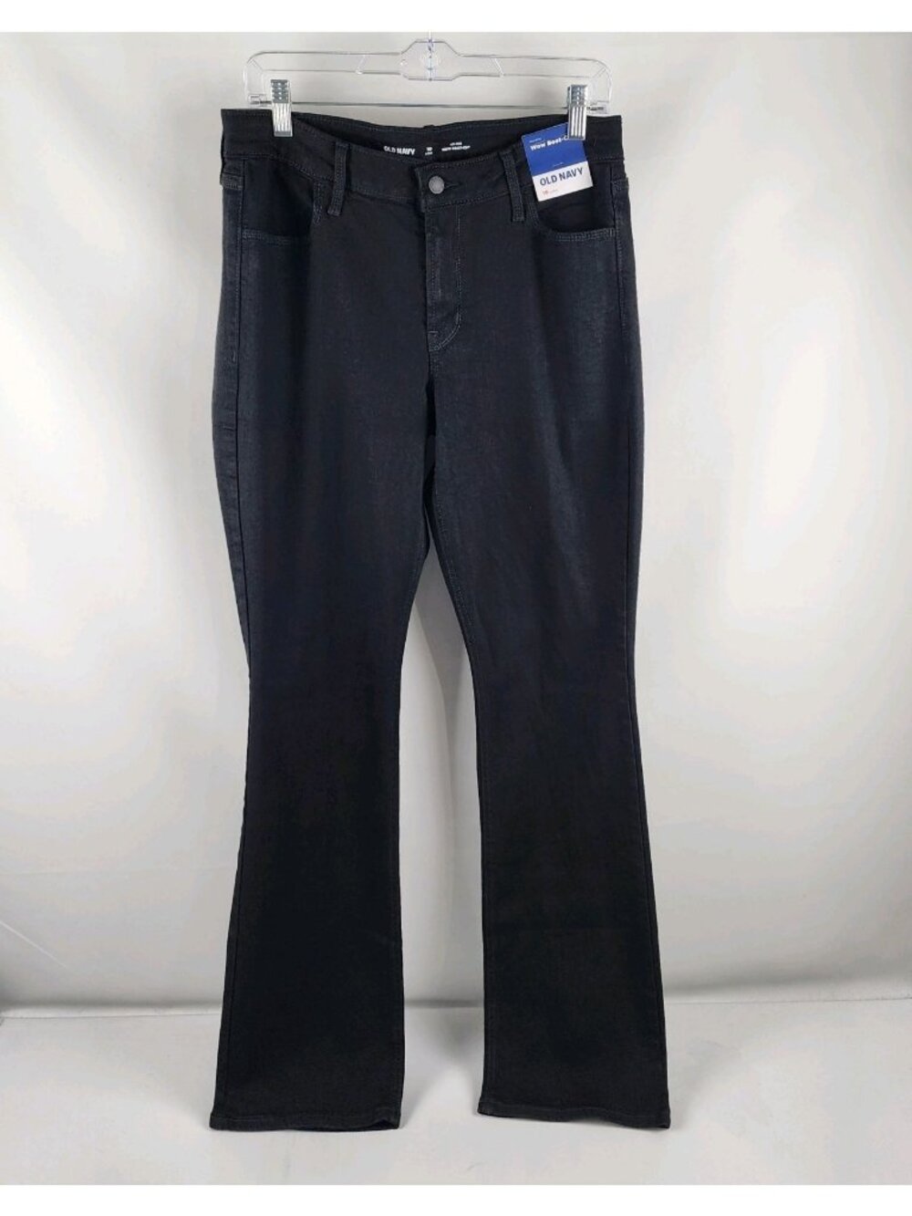 Old Navy Jeans Womens 10 Long Black Wow Bootcut Mid Rise Denim (30x34) NWT